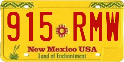 NM license plate 915RMW