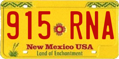 NM license plate 915RNA