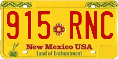 NM license plate 915RNC