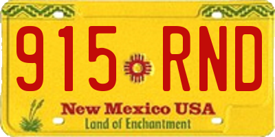 NM license plate 915RND