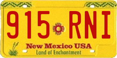 NM license plate 915RNI