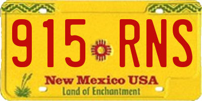 NM license plate 915RNS