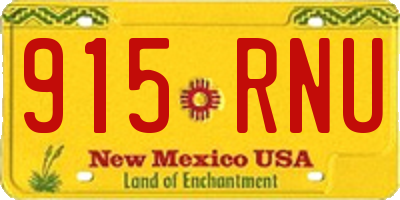 NM license plate 915RNU