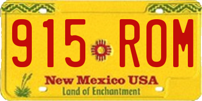 NM license plate 915ROM
