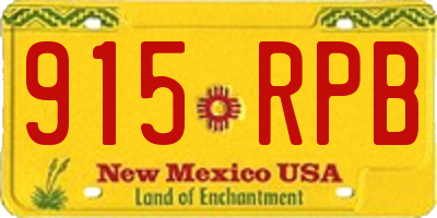 NM license plate 915RPB
