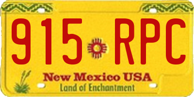 NM license plate 915RPC