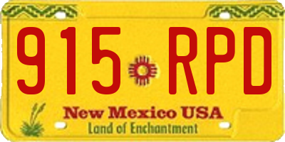 NM license plate 915RPD