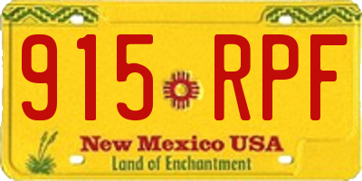 NM license plate 915RPF