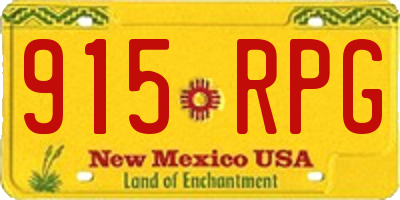 NM license plate 915RPG