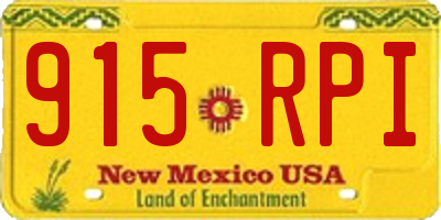 NM license plate 915RPI