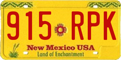 NM license plate 915RPK