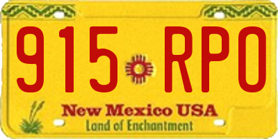 NM license plate 915RPO
