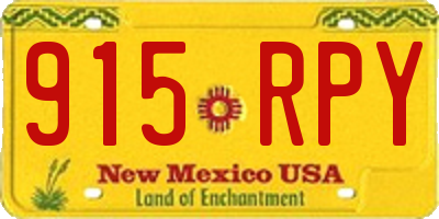 NM license plate 915RPY