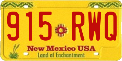 NM license plate 915RWQ