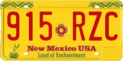 NM license plate 915RZC