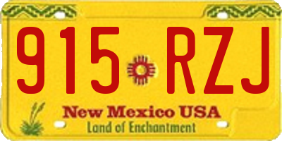 NM license plate 915RZJ
