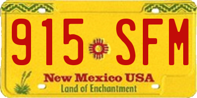 NM license plate 915SFM