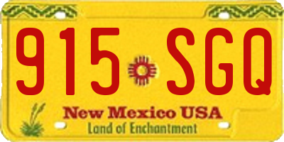 NM license plate 915SGQ