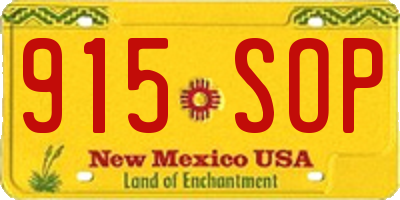 NM license plate 915SOP