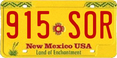 NM license plate 915SOR