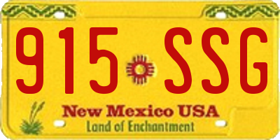 NM license plate 915SSG