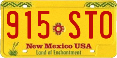 NM license plate 915STO