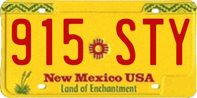 NM license plate 915STY