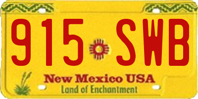 NM license plate 915SWB