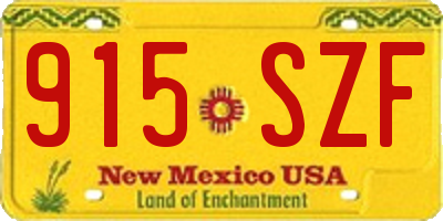 NM license plate 915SZF