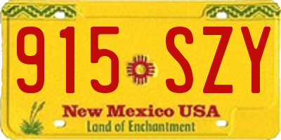 NM license plate 915SZY