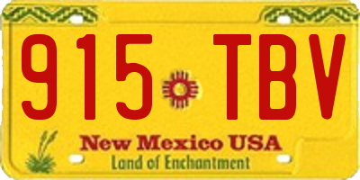 NM license plate 915TBV