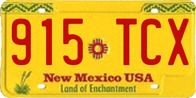 NM license plate 915TCX