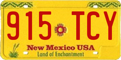 NM license plate 915TCY