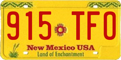 NM license plate 915TFO