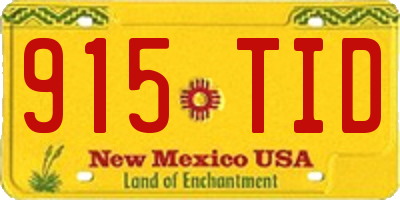 NM license plate 915TID