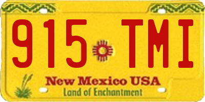 NM license plate 915TMI