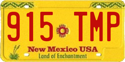 NM license plate 915TMP