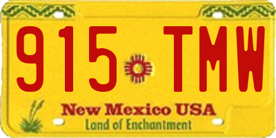 NM license plate 915TMW