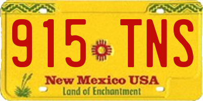 NM license plate 915TNS