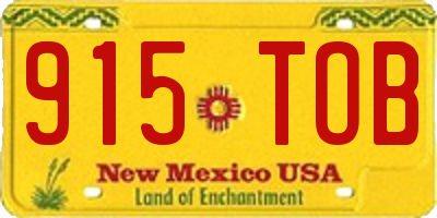 NM license plate 915TOB