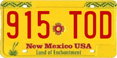NM license plate 915TOD