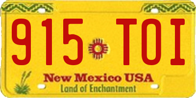 NM license plate 915TOI