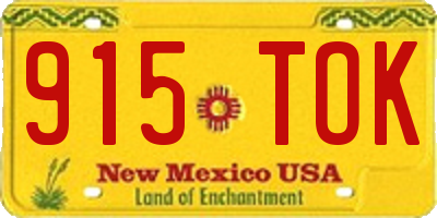 NM license plate 915TOK