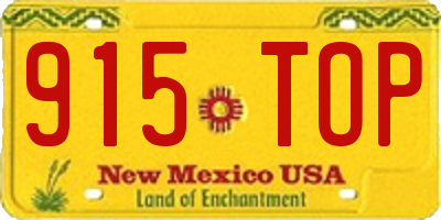 NM license plate 915TOP