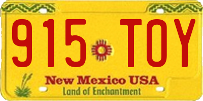 NM license plate 915TOY