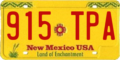 NM license plate 915TPA
