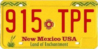 NM license plate 915TPF