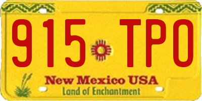 NM license plate 915TPO