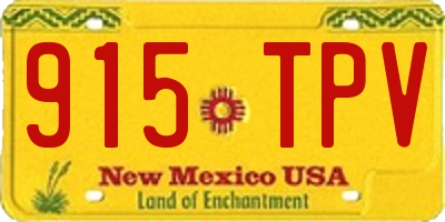 NM license plate 915TPV