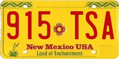 NM license plate 915TSA